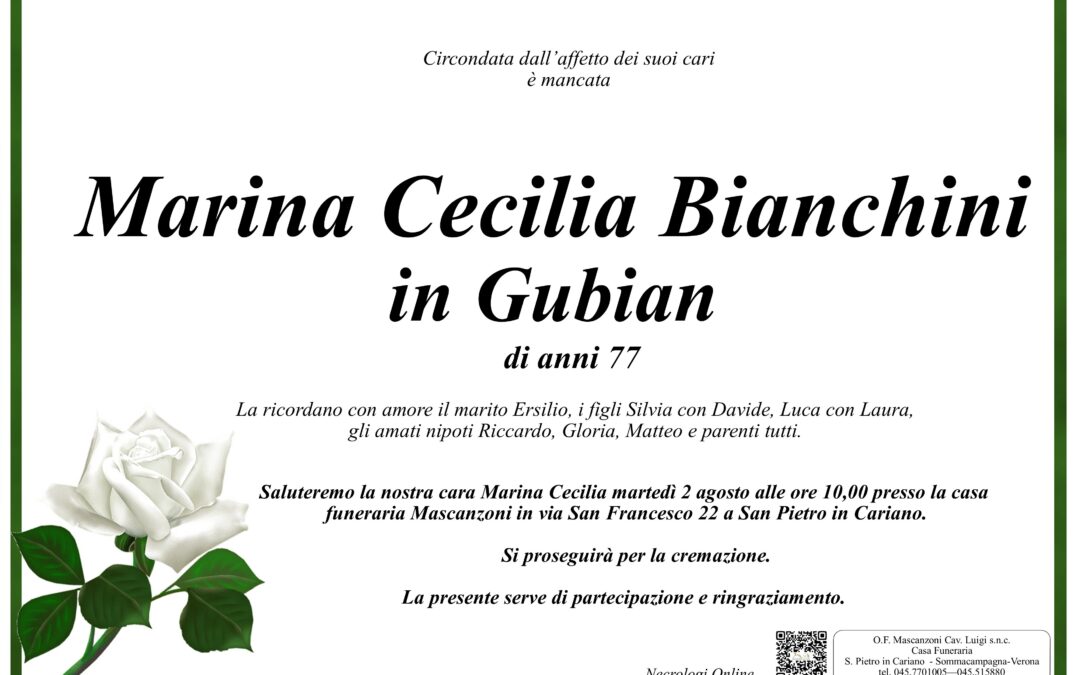 BIANCHINI MARINA CECILIA IN GUBIAN