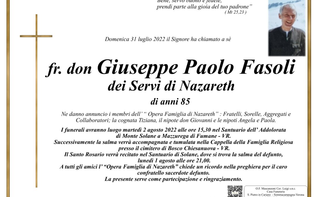 fr. don GIUSEPPE PAOLO FASOLI