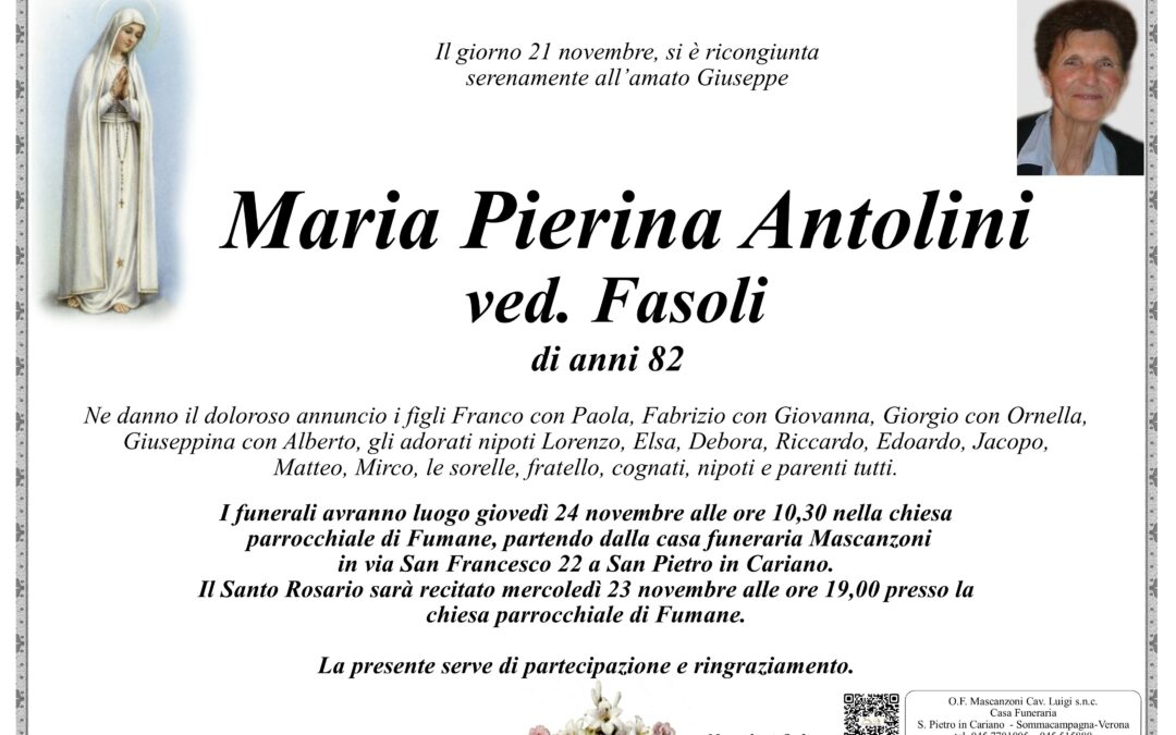 ANTOLINI MARIA PIERINA VED. FASOLI