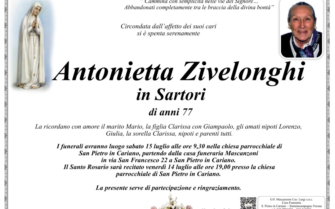 ZIVELONGHI ANTONIETTA IN SARTORI