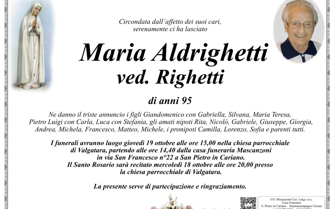 ALDRIGHETTI MARIA VED. RIGHETTI