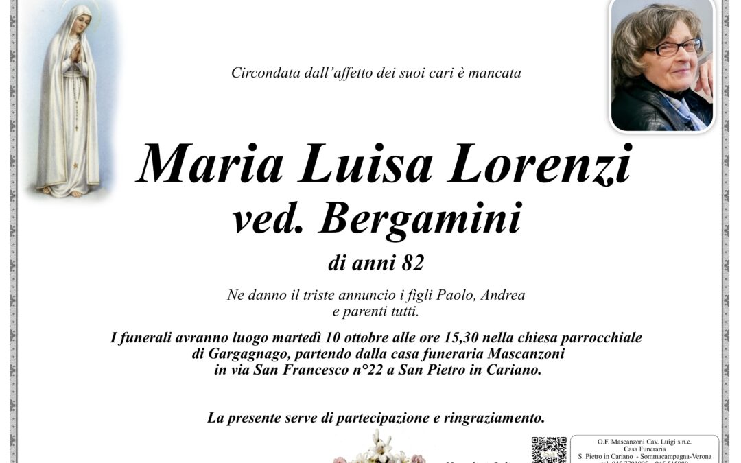 LORENZI MARIA LUISA VED. BERGAMINI