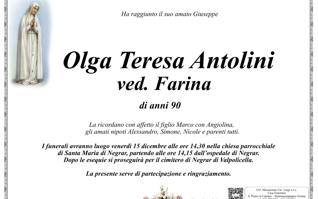 ANTOLINI OLGA TERESA VED. FARINA