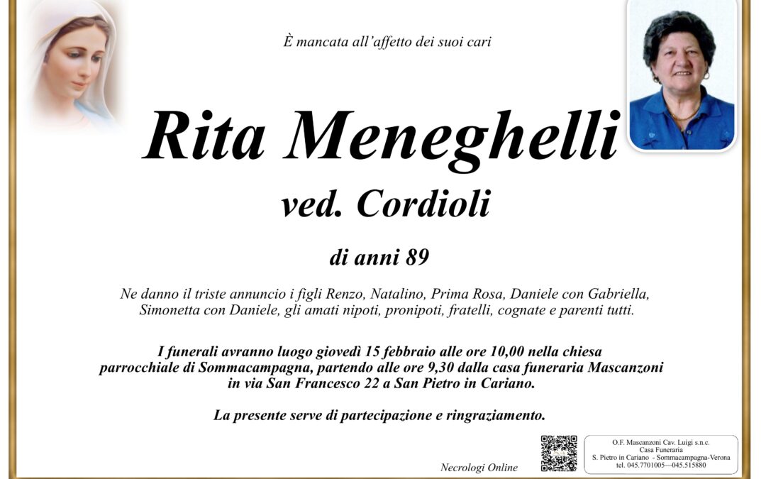 MENEGHELLI RITA VED.CORDIOLI