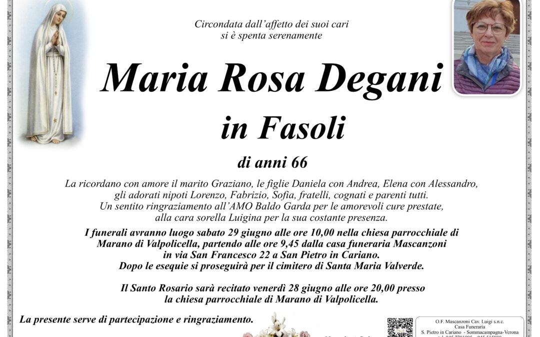 DEGANI MARIA ROSA IN FASOLI