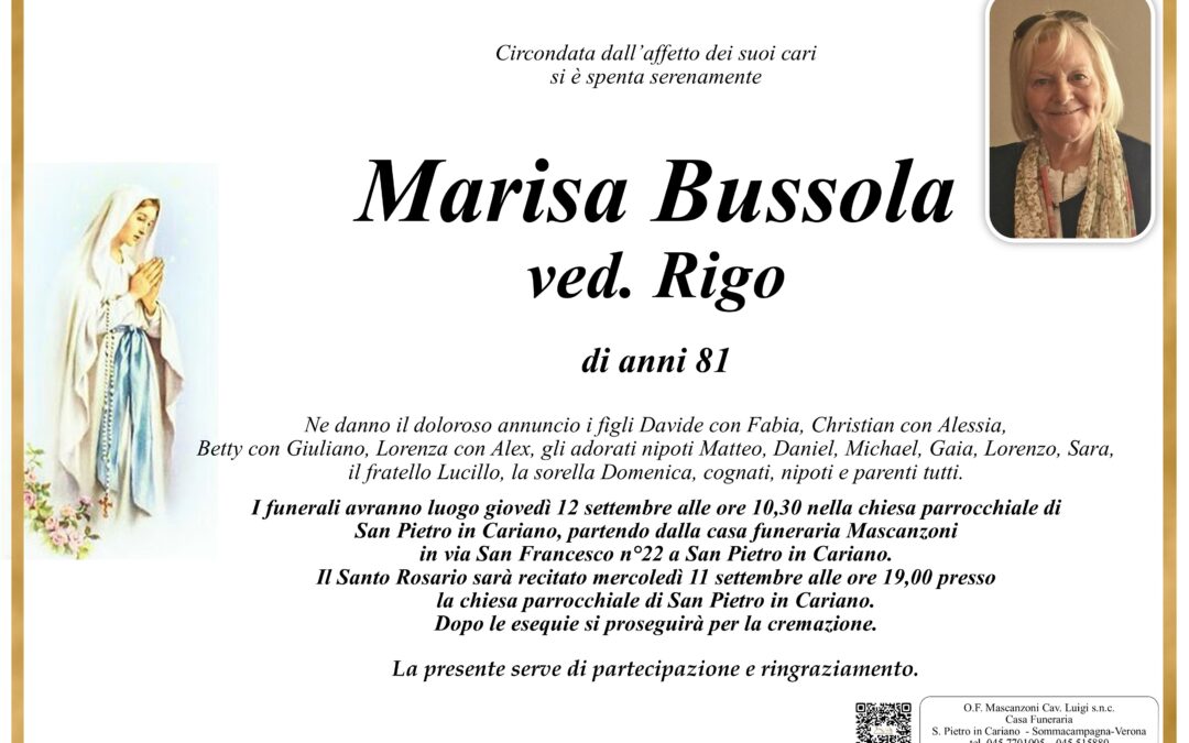 BUSSOLA MARISA VED. RIGO