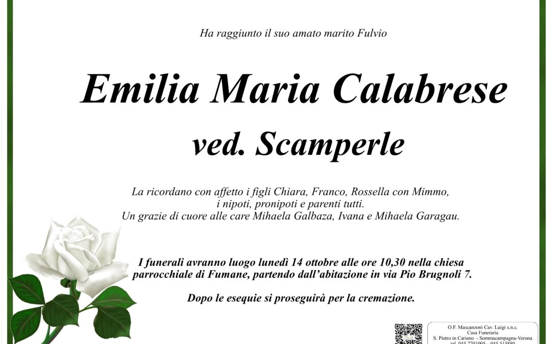 CALABRESE EMILIA MARIA VED. SCAMPERLE