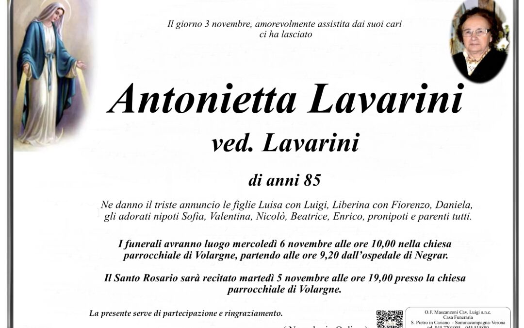 LAVARINI ANTONIETTA VED. LAVARINI