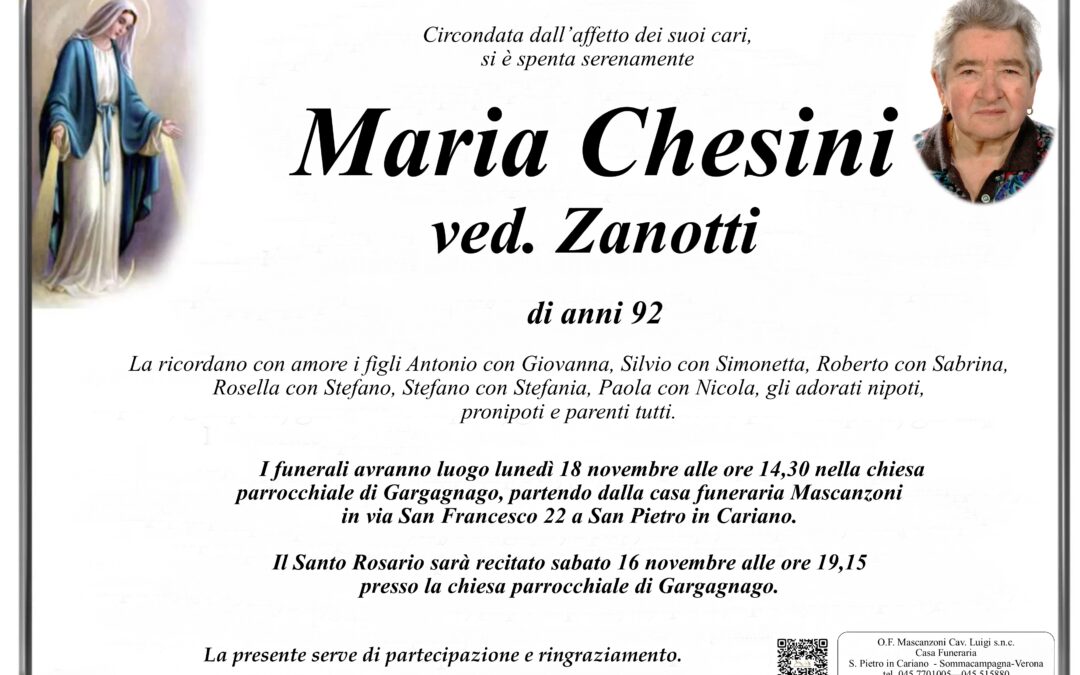 CHESINI MARIA VED. ZANOTTI