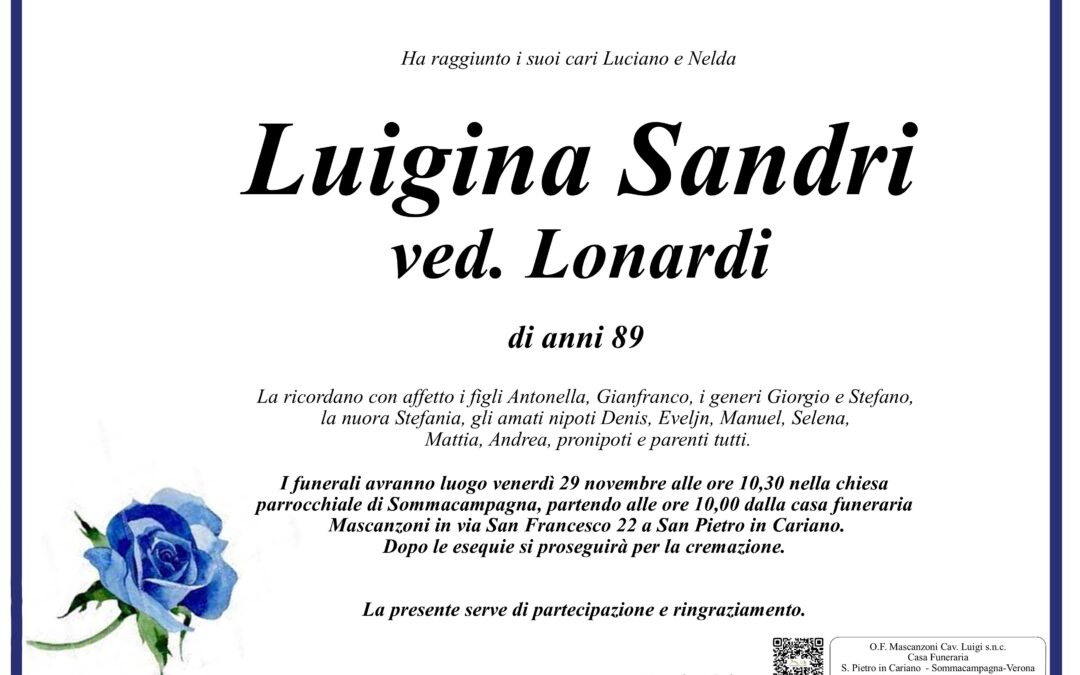 SANDRI LUIGINA VED. LONARDI