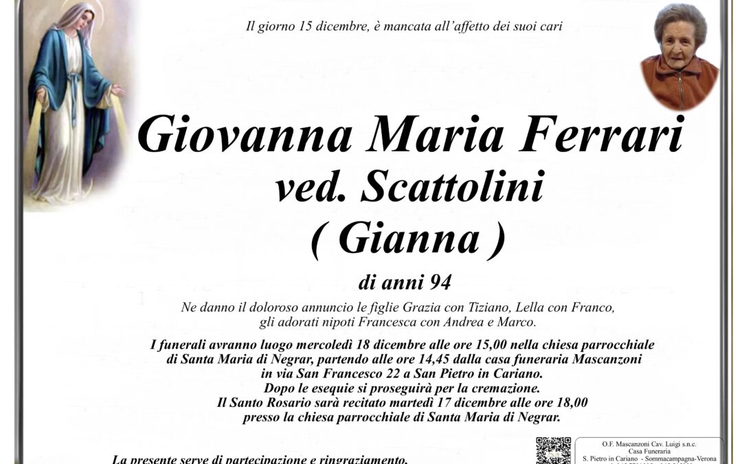 FERRARI GIOVANNA MARIA VED. SCATTOLINI