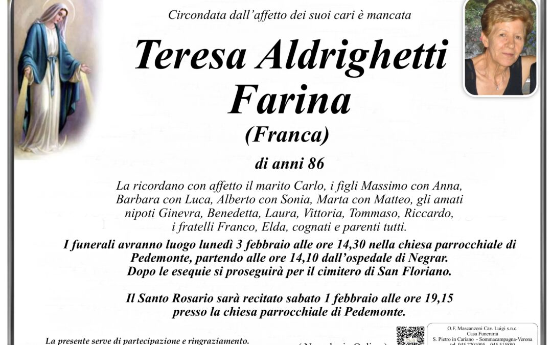 ALDRIGHETTI FARINA TERESA