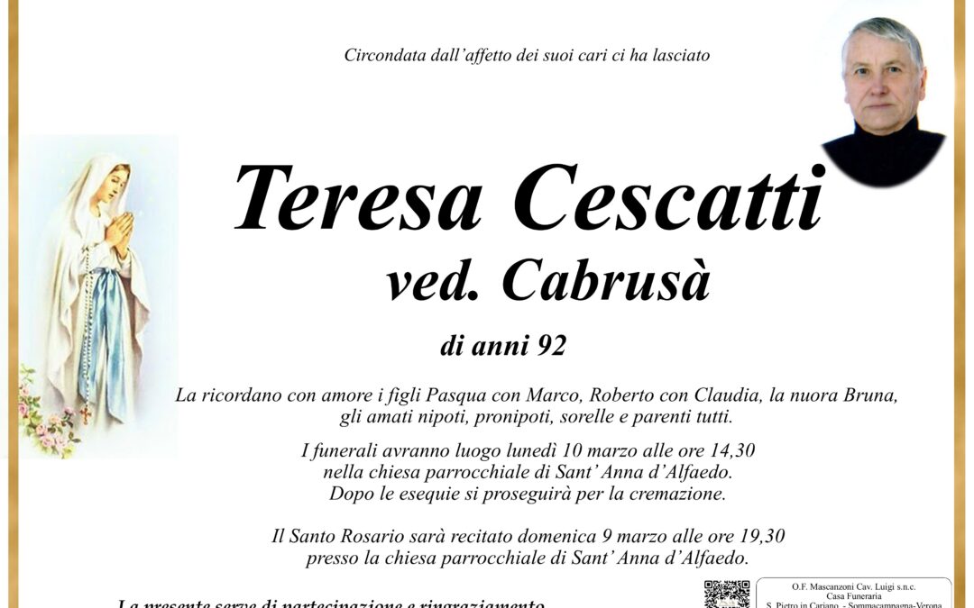 CESCATTI TERESA VED. CABRUSA’