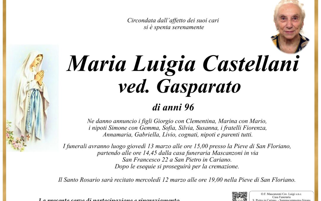 CASTELLANI MARIA LUIGIA VED. GASPARATO