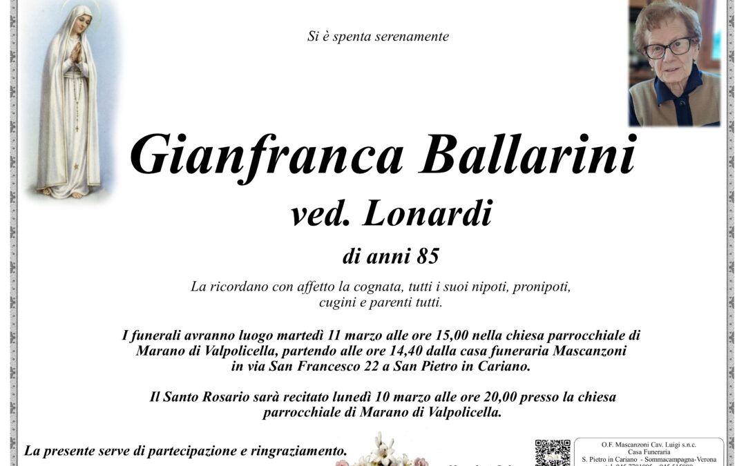 BALLARINI GIANFRANCA VED. LONARDI