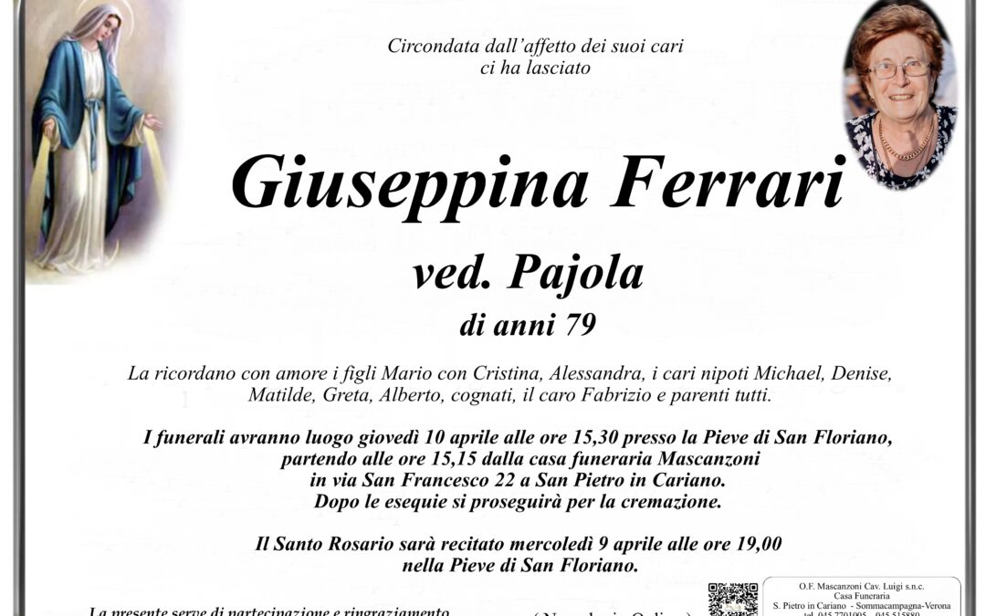 FERRARI GIUSEPPINA VED. PAJOLA