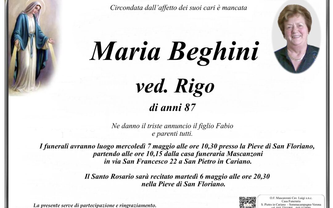 BEGHINI MARIA VED. RIGO