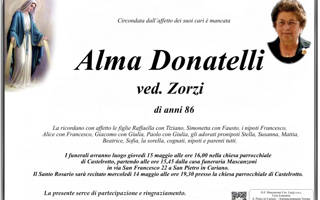 DONATELLI ALMA VED. ZORZI