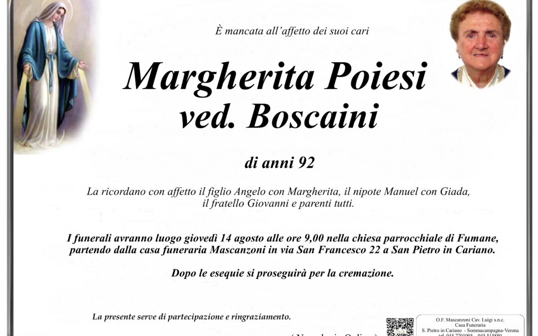 POIESI MARGHERITA VED. BOSCAINI