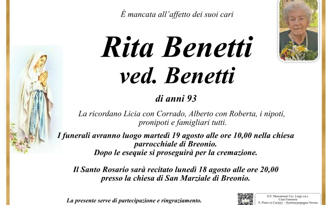 BENETTI RITA VED. BENETTI