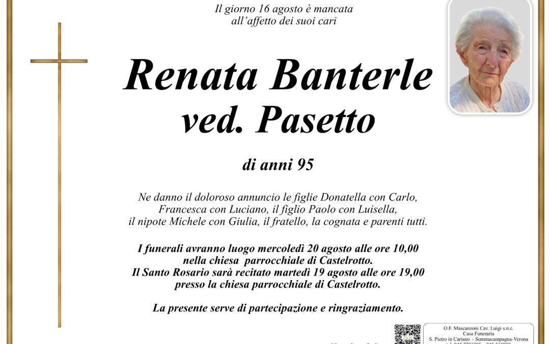 BANTERLE RENATA VED. PASETTO