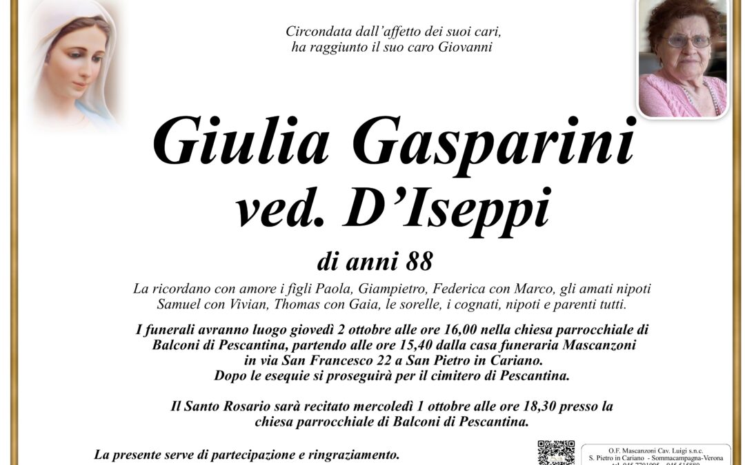GASPARINI GIULIA VED. D’ISEPPI