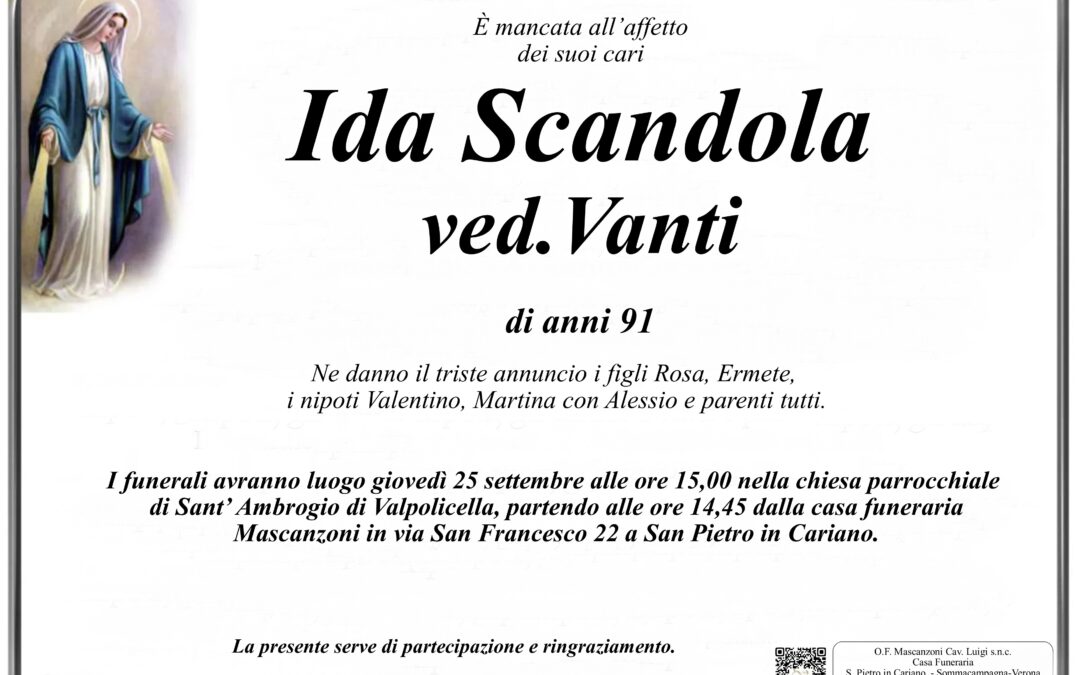 SCANDOLA IDA VED. VANTI