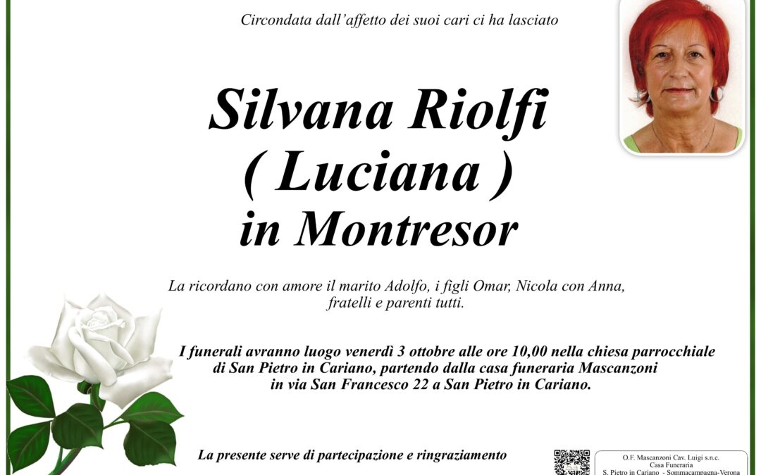 RIOLFI SILVANA IN MONTRESOR