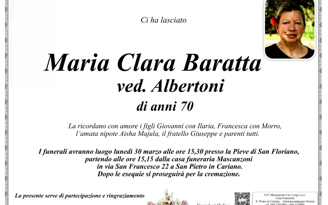 BARATTA MARIA CLARA VED. ALBERTONI