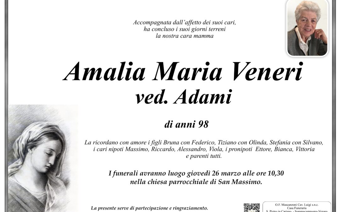 VENERI AMALIA MARIA  ved. ADAMI
