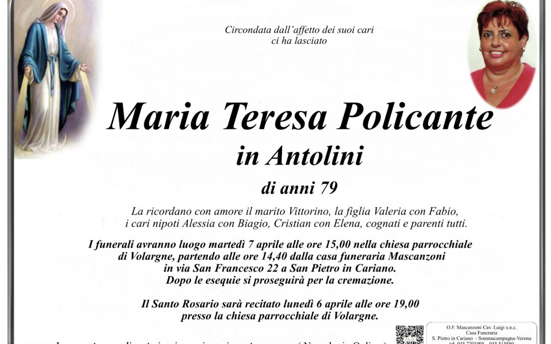 POLICANTE MARIA TERESA IN ANTOLINI