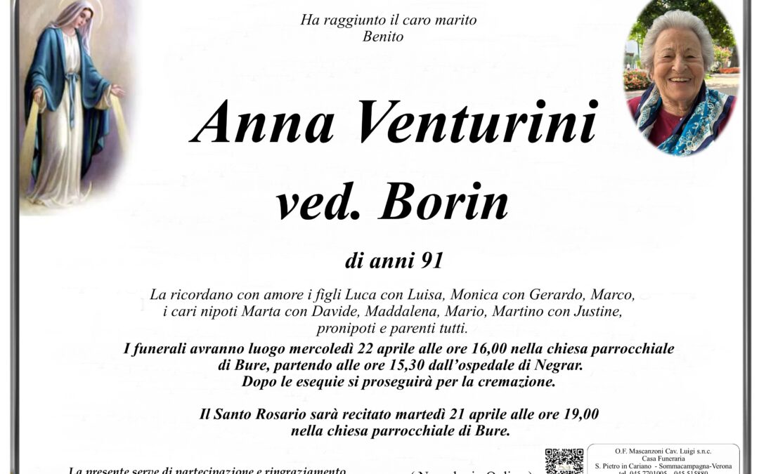 VENTURINI ANNA VED. BORIN
