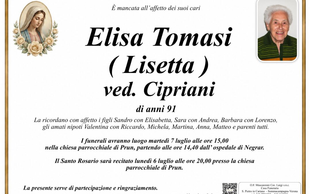 TOMASI ELISA VED.CIPRIANI