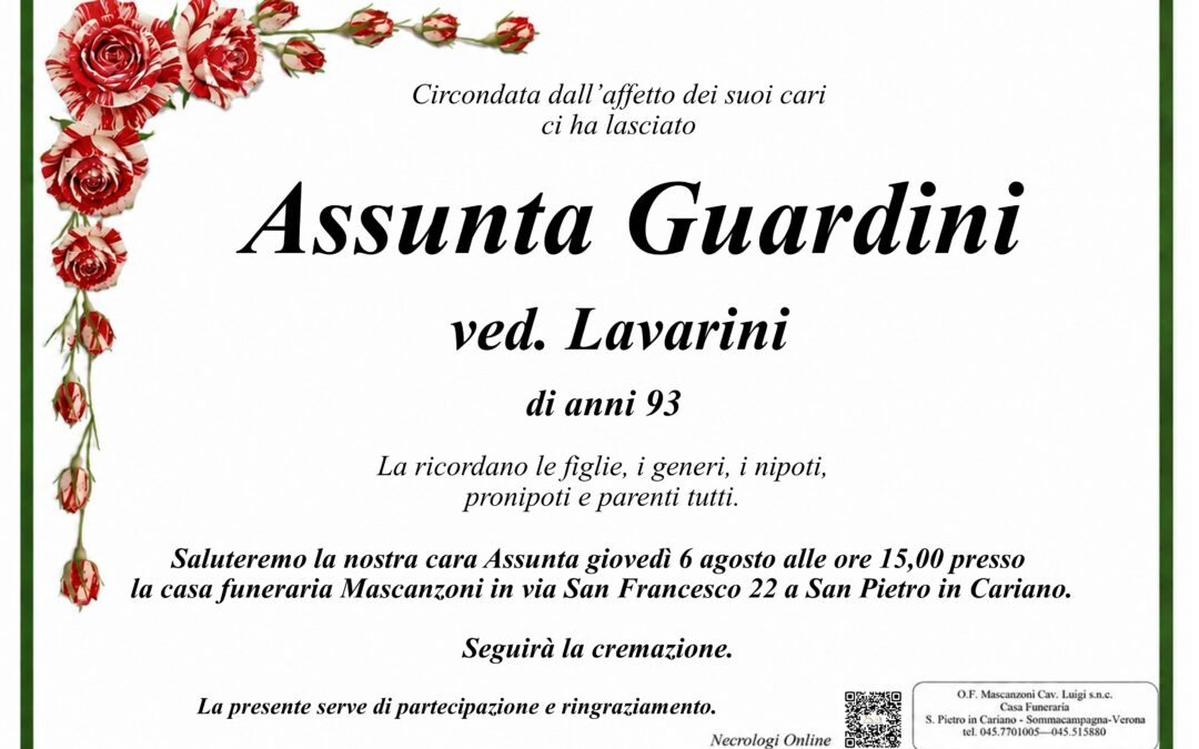 GUARDINI ASSUNTA VED. LAVARINI