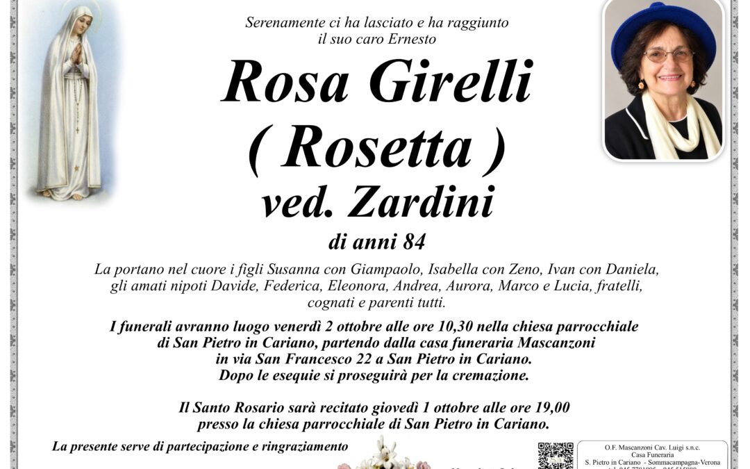GIRELLI ROSA (ROSETTA) VED. ZARDINI